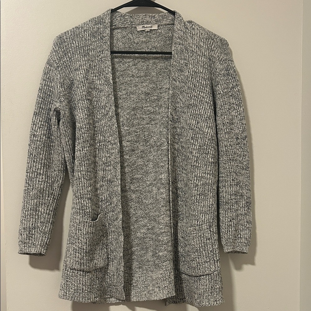 Madewell Gray Cotton Linen Blend Open Front Cardigan Size XS